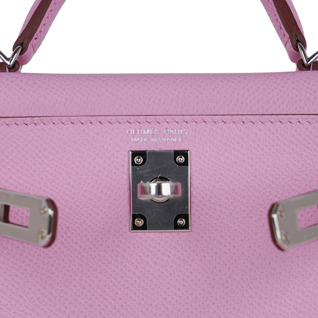 Mini Kelly 20 Bag Sellier Mauve Sylvestre Epsom with Palladium Hardware