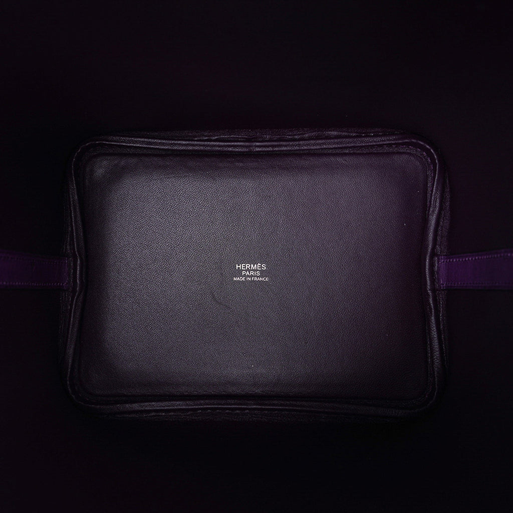 Picotin Lock 18 Bag Violine Ostrich Tote Palladium Hardware