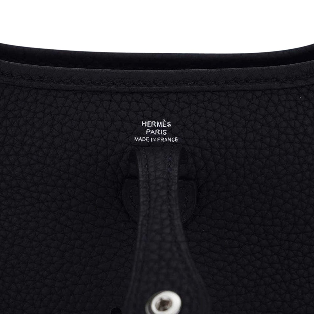 Mini Evelyne TPM Bag Black Clemence Leather Cavale Strap with Palladium Hardware