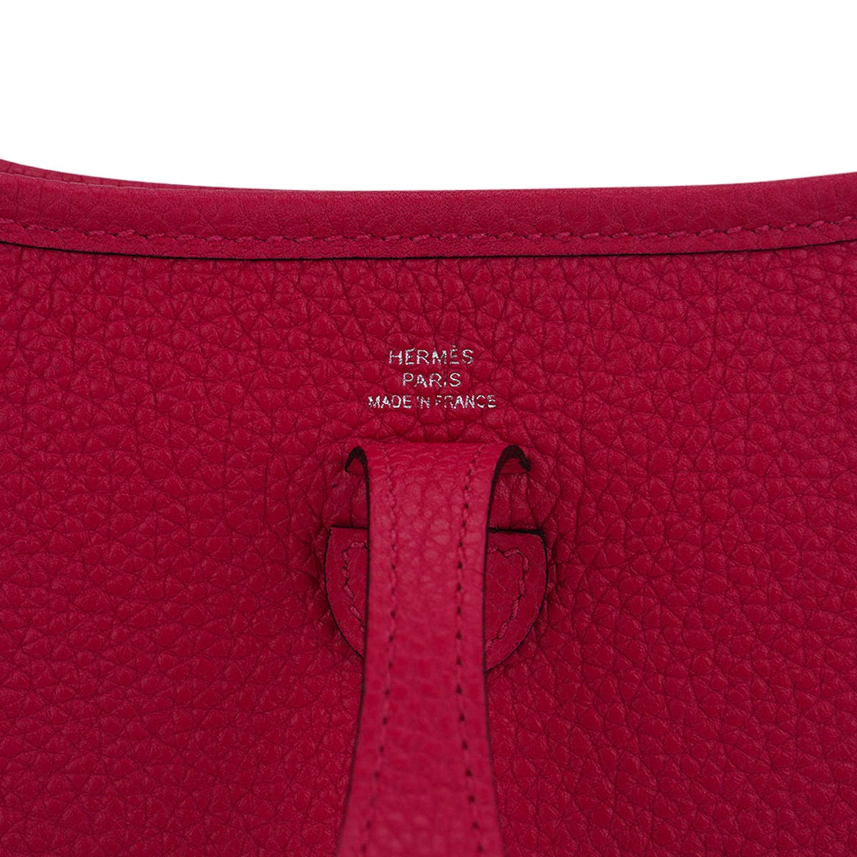 Mini Evelyne III TPM Bag Framboise Clemence Leather with Palladium Hardware