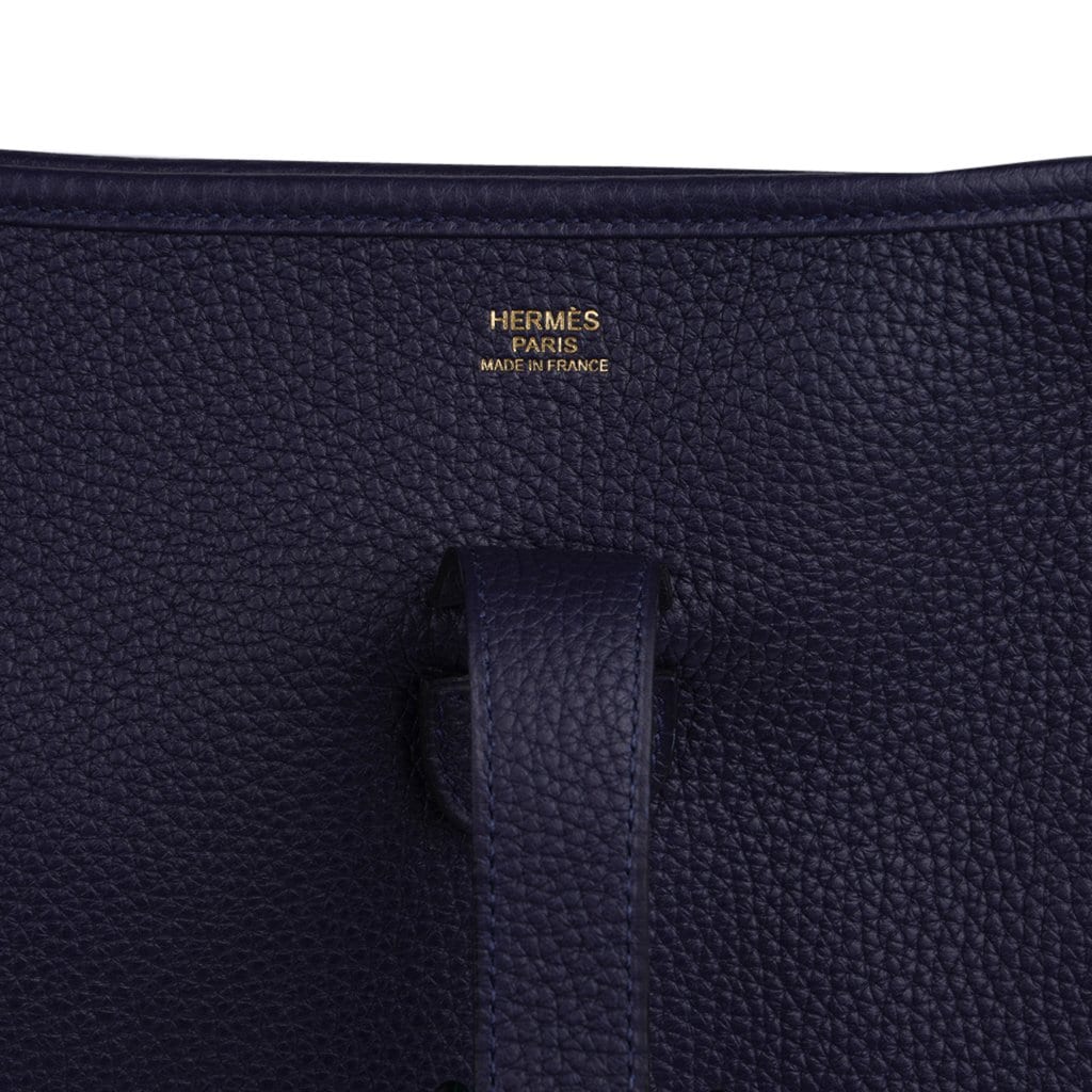 Bag Evelyne GM Blue Nuit Clemence Gold Hardware New w/ Box