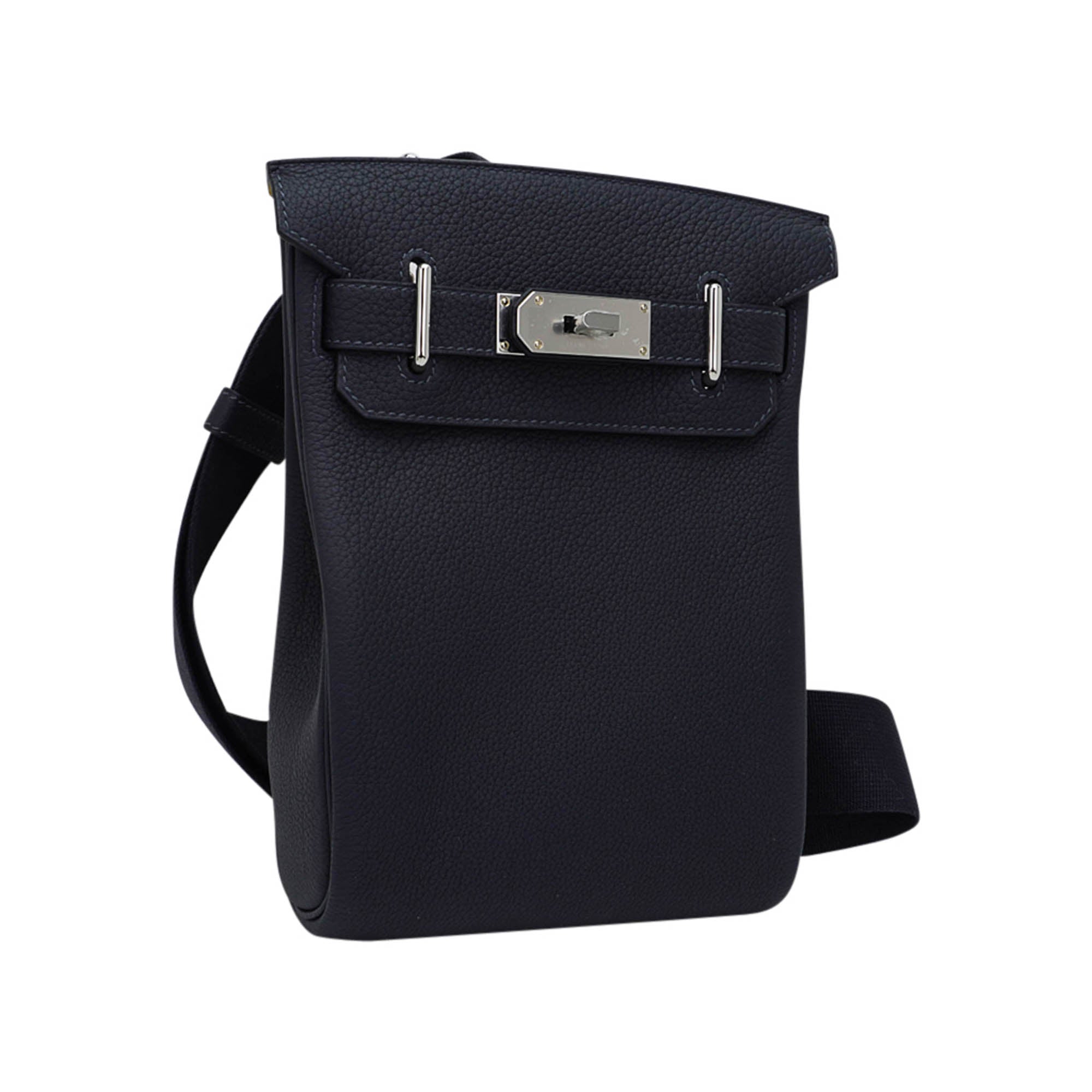 Hac a Dos PM Backpack Caban Tricolor Togo Leather with Palladium Hardware