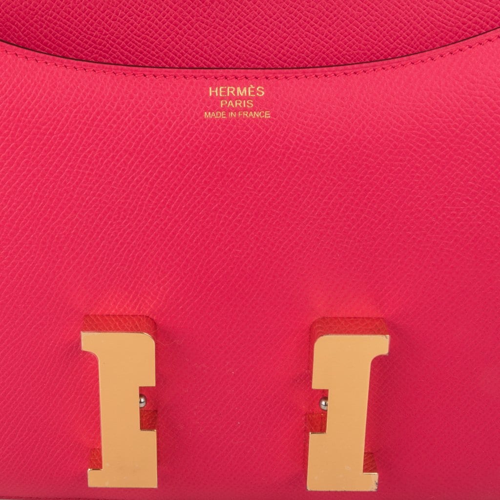 Constance 24 Bag Rose Extreme Epsom Leather Gold Hardware New w/ Box