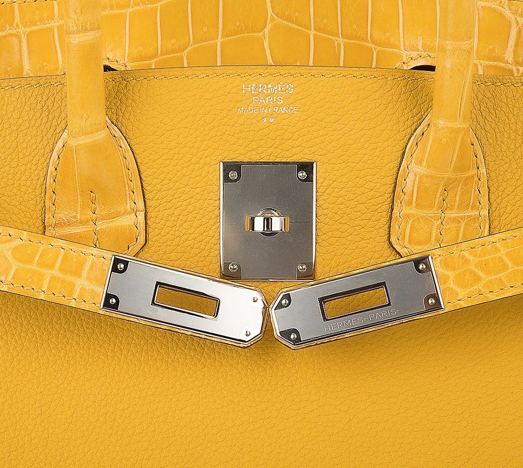 Birkin Touch 30 Bag Jaune Ambre  Crocodile / Togo Limited Edition