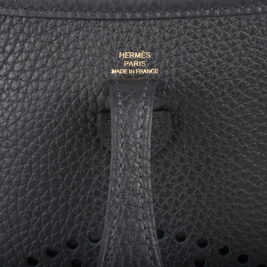 Mini Evelyne TPM Bag Black Clemence Leather with Gold Hardware