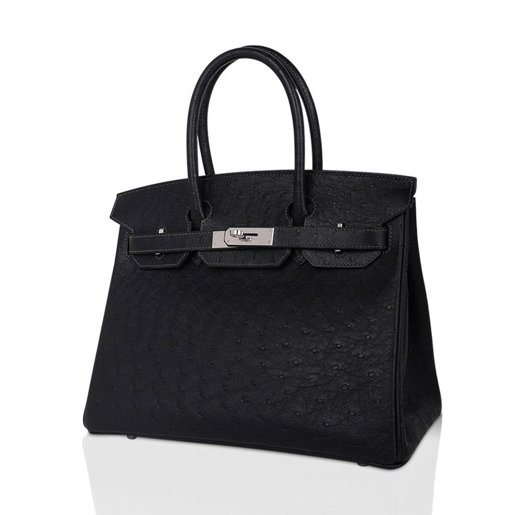 Birkin HSS 30 Bag Black (Noir ) Ostrich Palladium Hardware