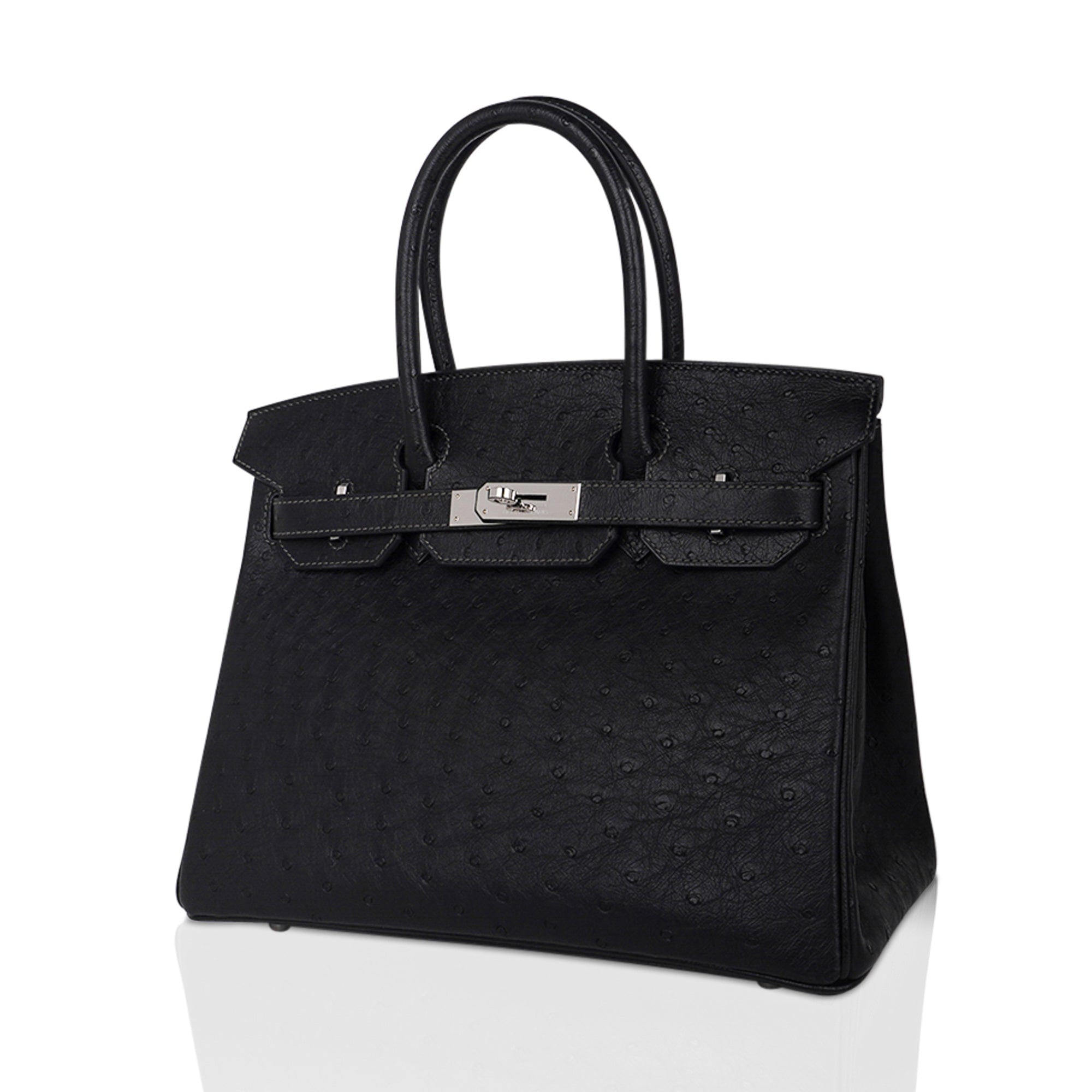 Birkin HSS 30 Bag Black (Noir ) Ostrich Palladium Hardware