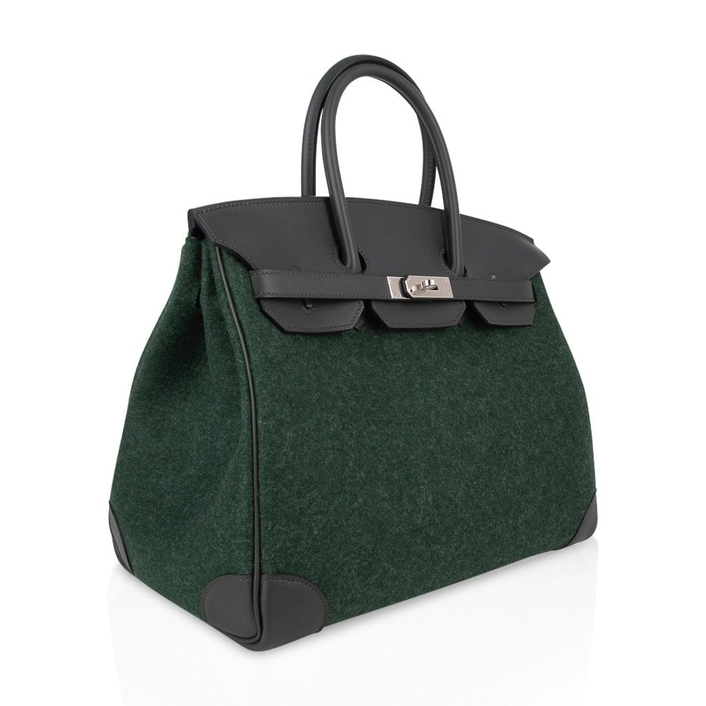 Birkin 35 Limited Edition Bi-Color Vert Anglais Feutre Vert Cypress Swift