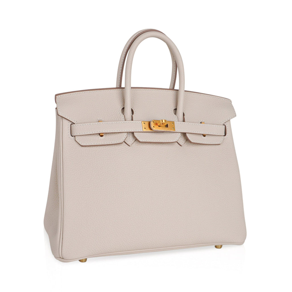 Birkin HSS 25 Bag Beton w/ Pink Rose Pourpre Brushed Gold Hardware Togo