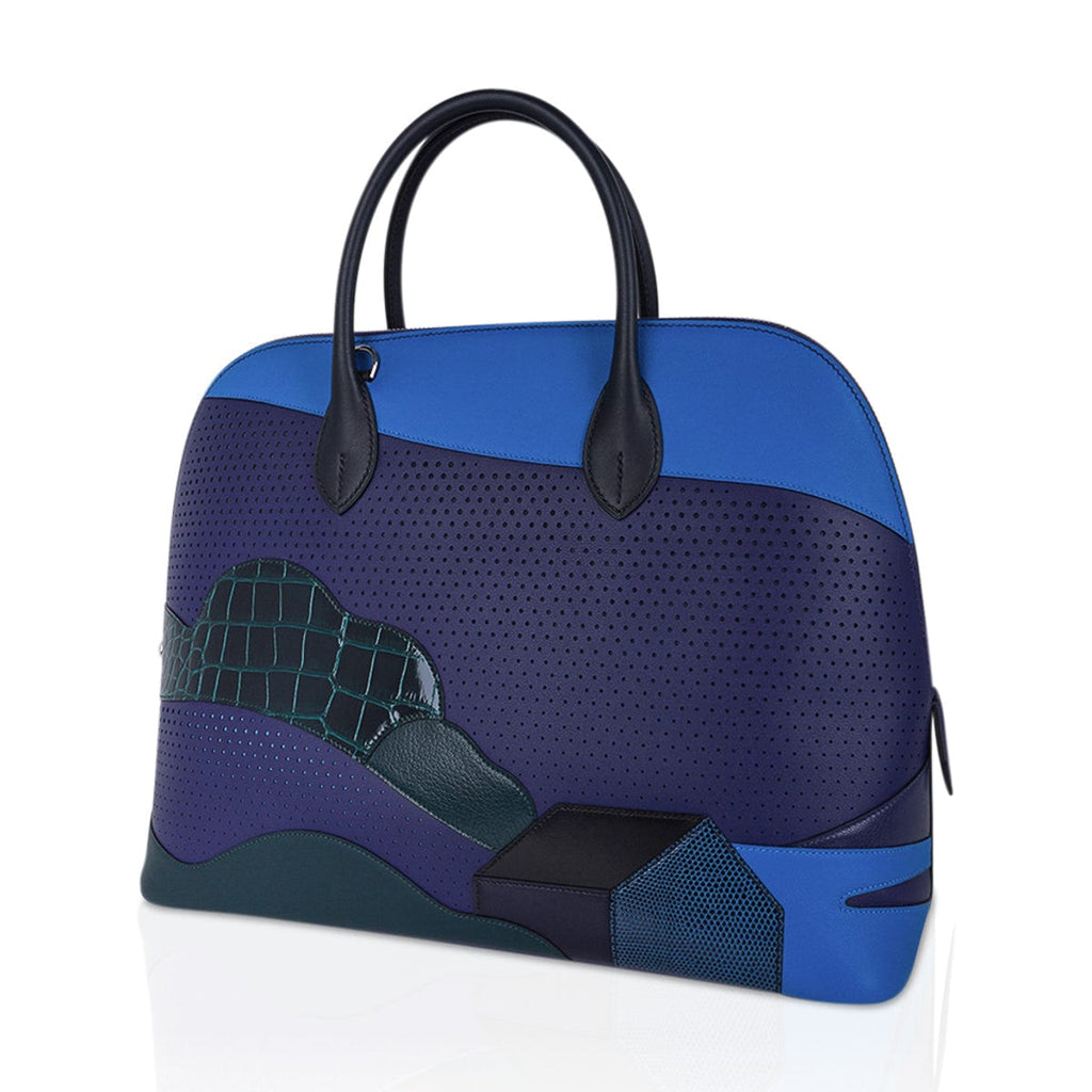 Limited Edition Bolide 1923 35 Bag Au Bout Du Monde with Exotic & Leather Mix