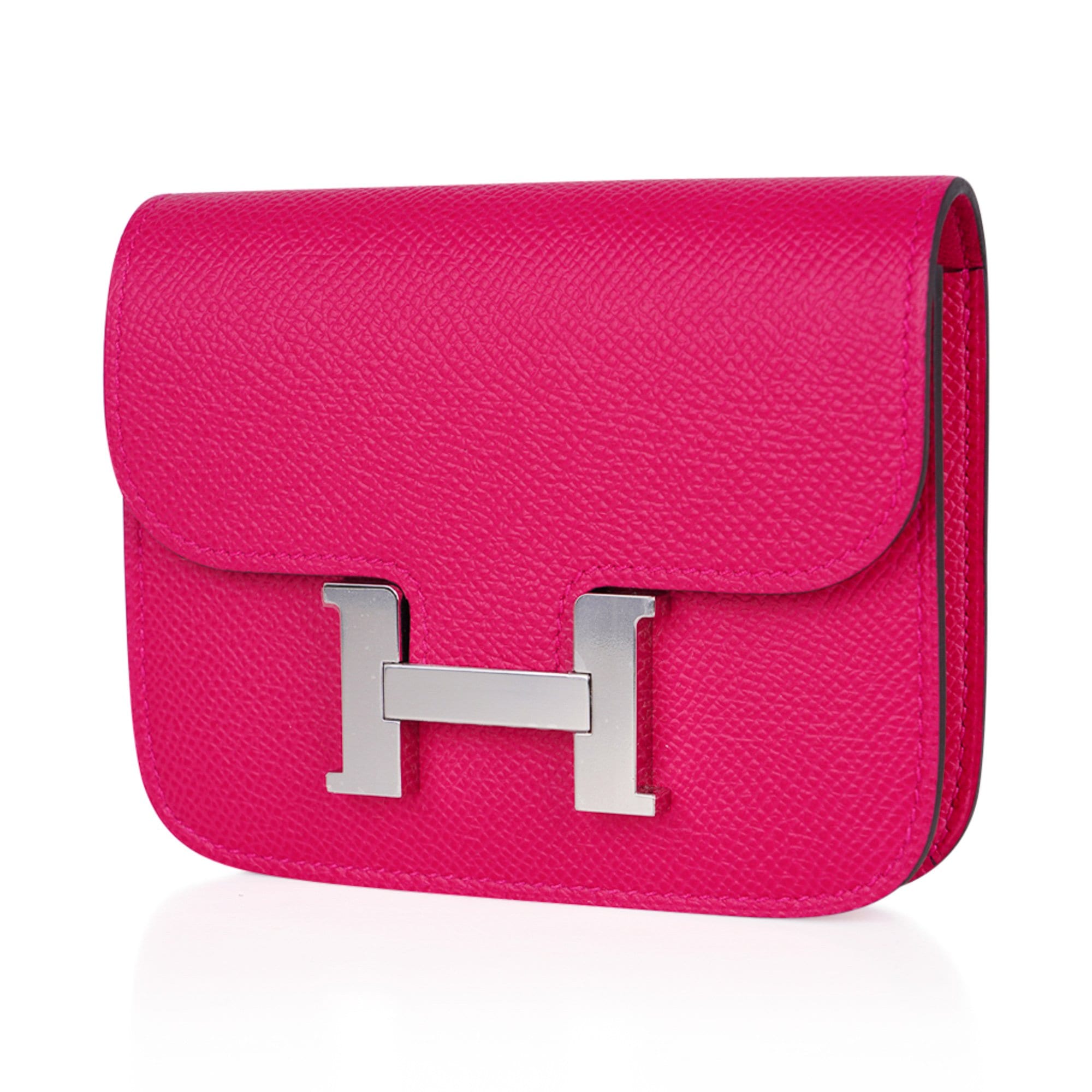 Constance Slim Wallet Waist Belt Bag Rose Mexico Epsom Palladium New/Box