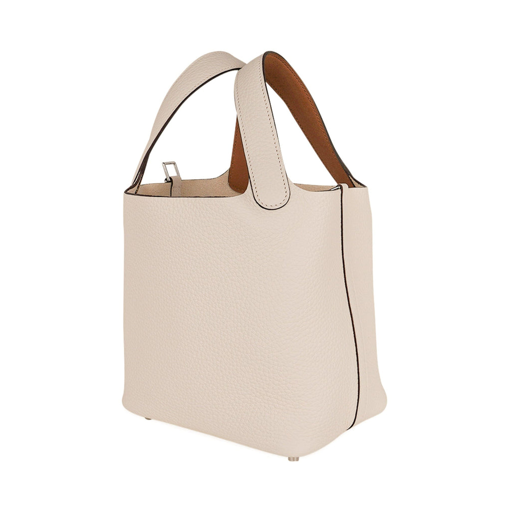 Picotin Lock Eclat 18 Bag Nata / Sesame Tote Clemence Palladium