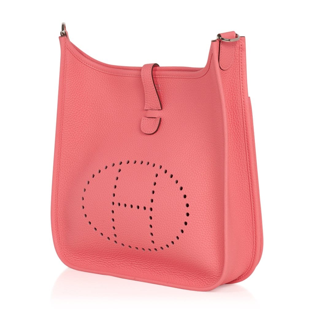 Evelyne PM Bag Rose Azalee Palladium Hardware Clemence Leather New w/Box