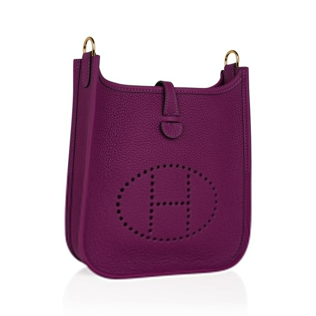Mini Evelyne III TPM Bag Anemone Maurice Leather with Gold Hardware