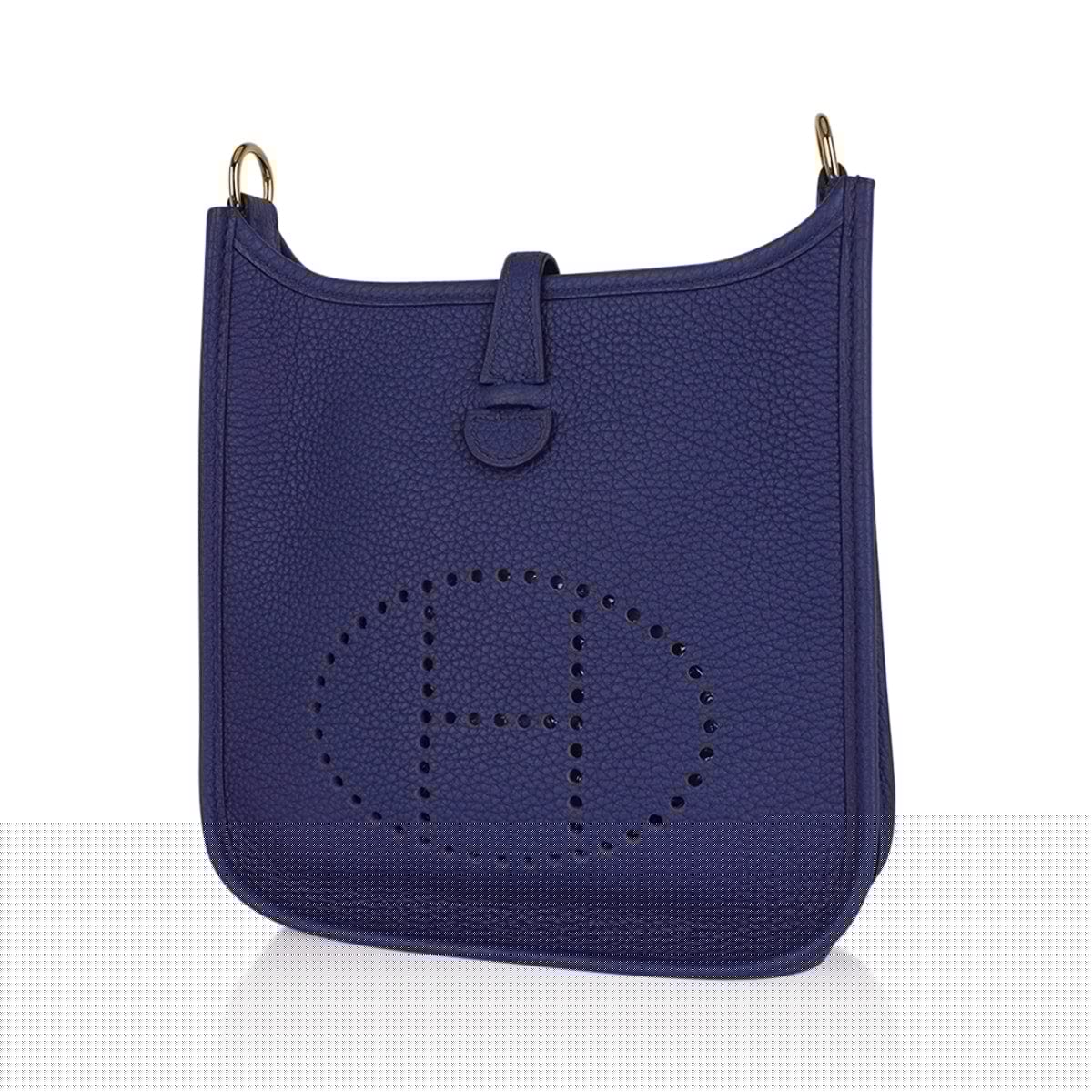 Hermes TPM Evelyne Mini Bag Blue Sapphire Blue Indigo Strap Clemence Leather with Gold Hardware