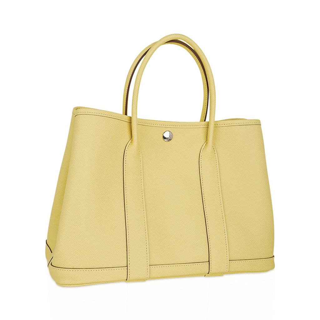 Garden Party 30 Bag Jaune Poussin Epsom Leather with Palladium Hardware