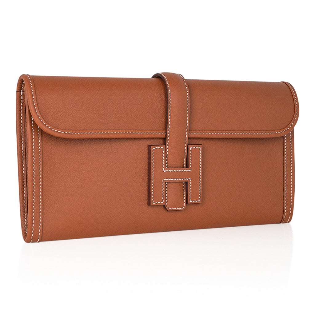 Jige Elan 29 Gold Clutch Bag Evercolor Leather