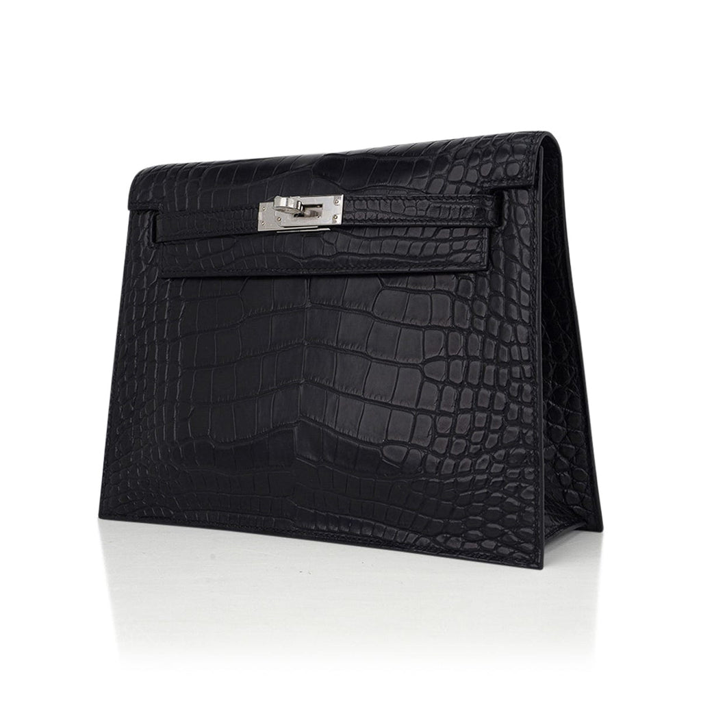 Limited Edition Kelly Danse Bag Matte Black Crocodile