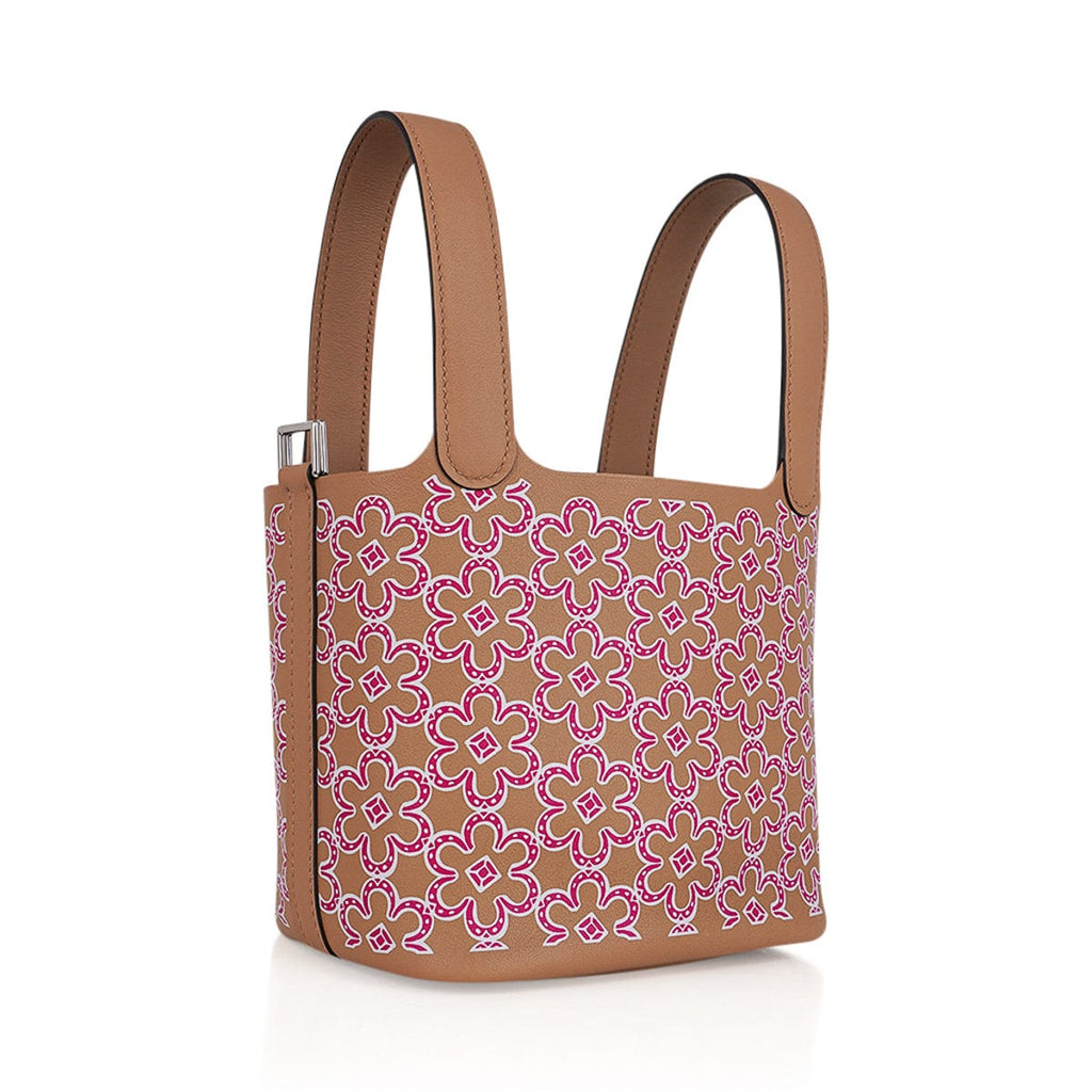 Picotin Lock 14 Micro Lucky Daisy Bag Chai with Rose Palladium Hardware