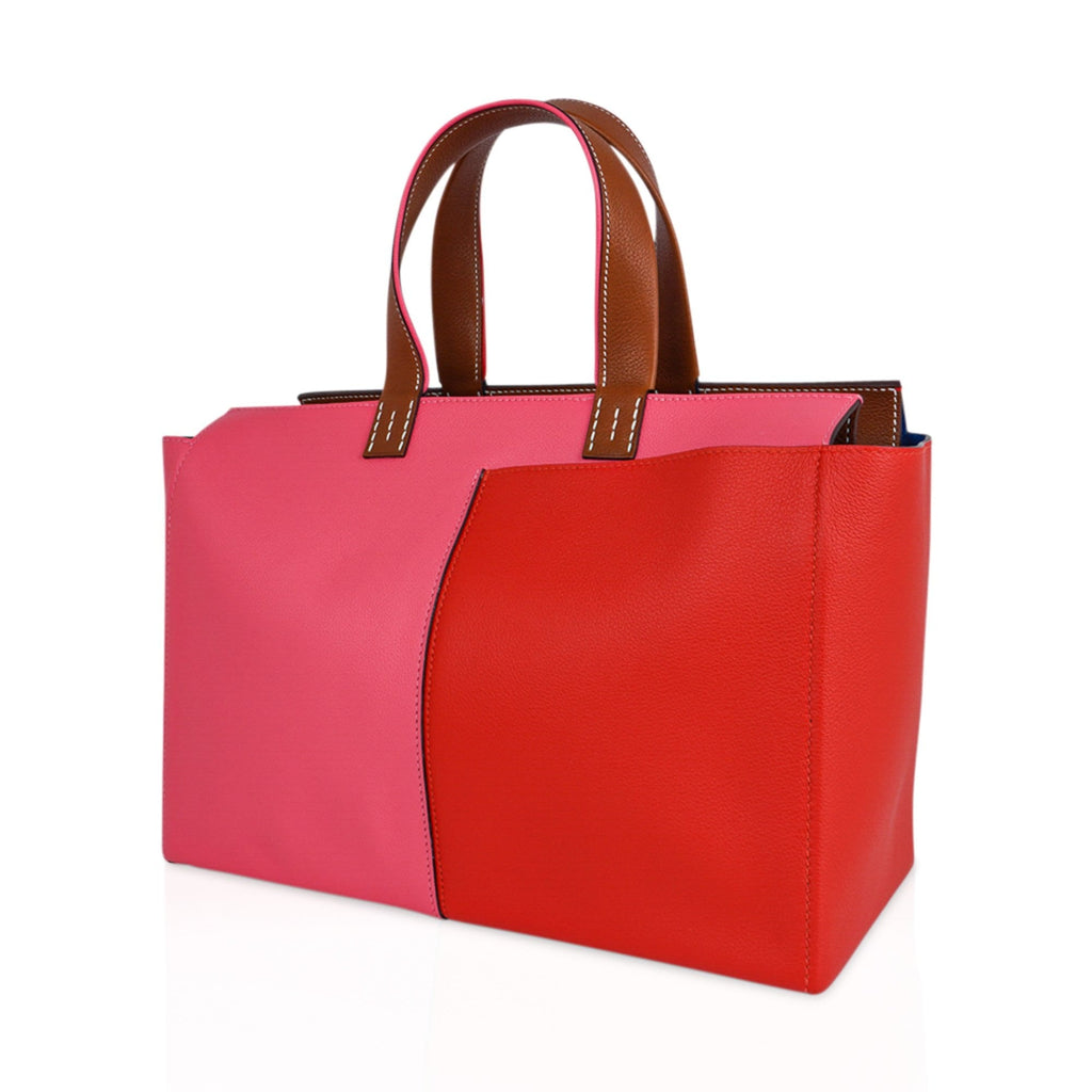 Bag Necto 34 Evercolor Rose Azalee / Capucine Fauve Palladium Tote New