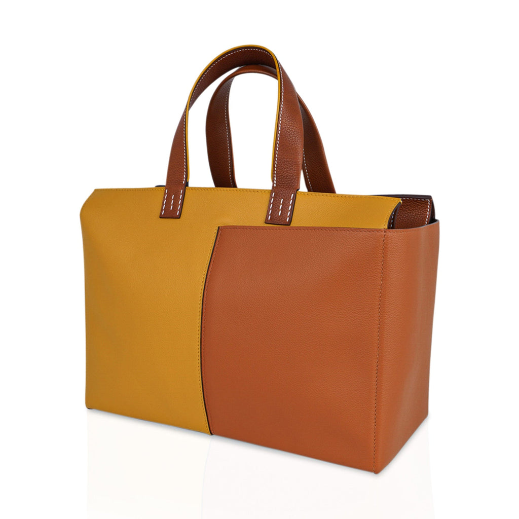 Bag Necto 34 Evercolor Toffee /  Jaune Ambre Palladium Tote New