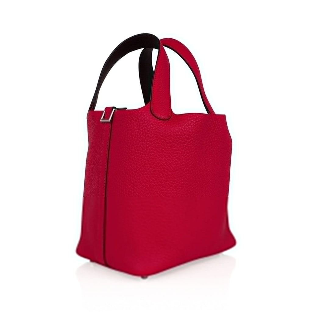 Picotin Eclat Lock 18 Bag Framboise / Rouge Sellier Tote Bag