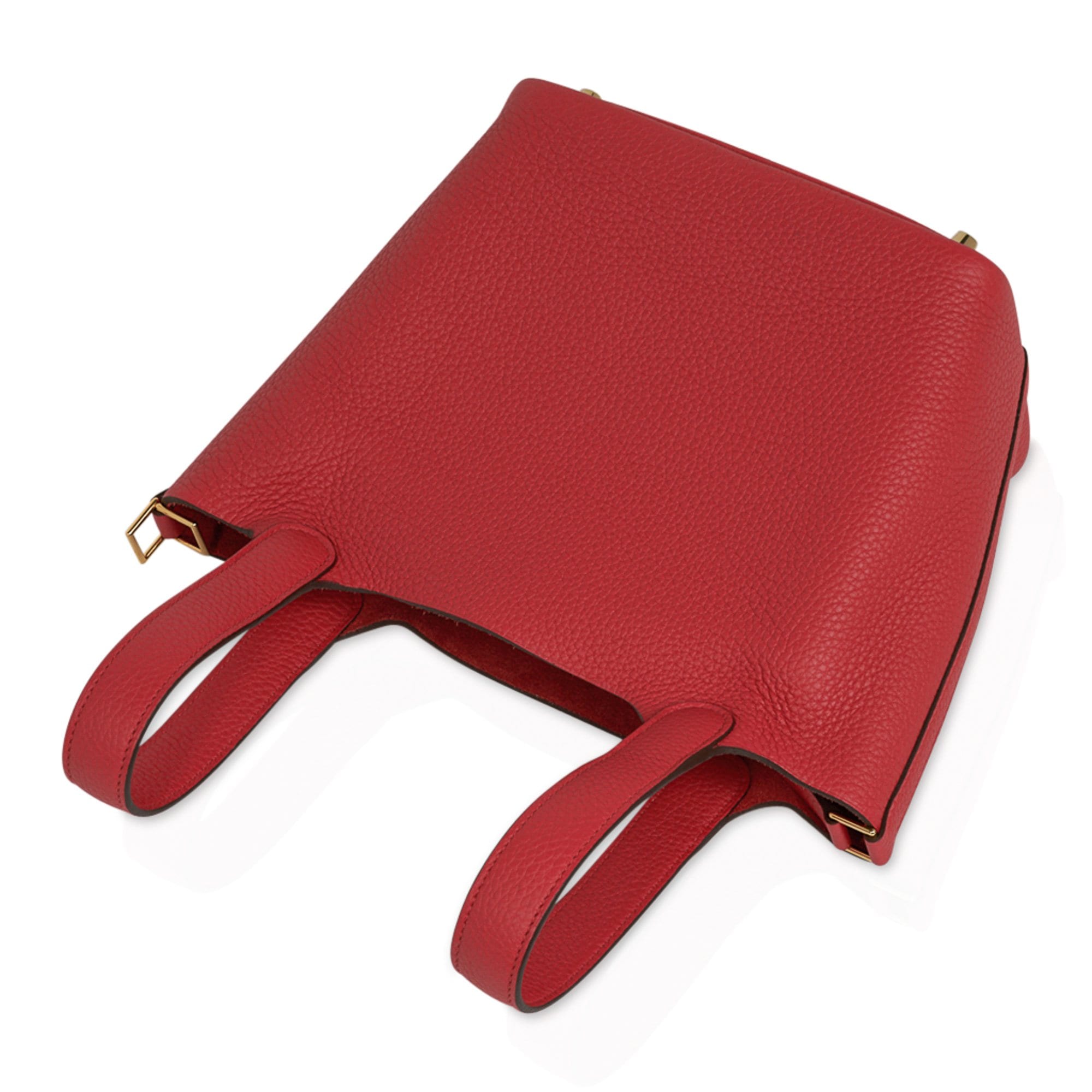 Picotin Lock 18 Bag Rouge Tomate Tote Clemence Gold Hardware