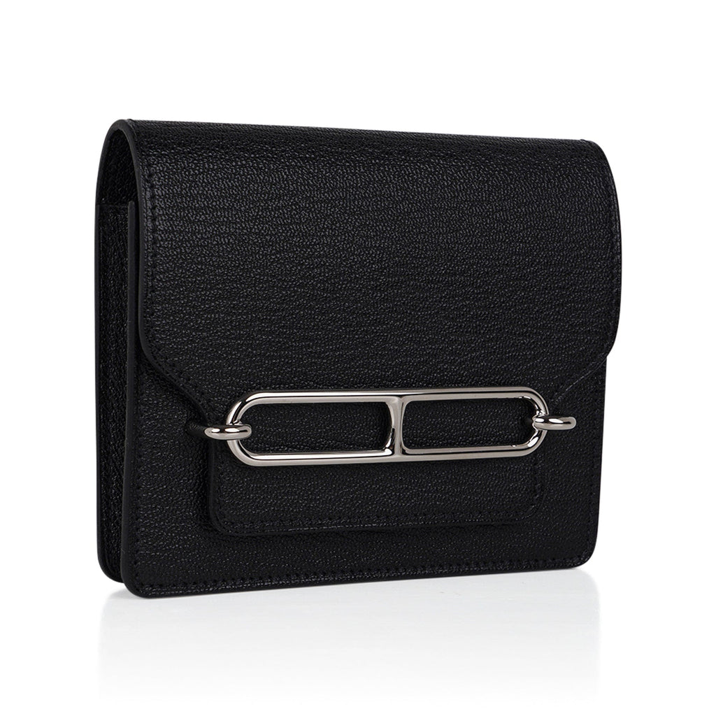 Roulis Slim Wallet Belt Bag Black Palladium Chevre