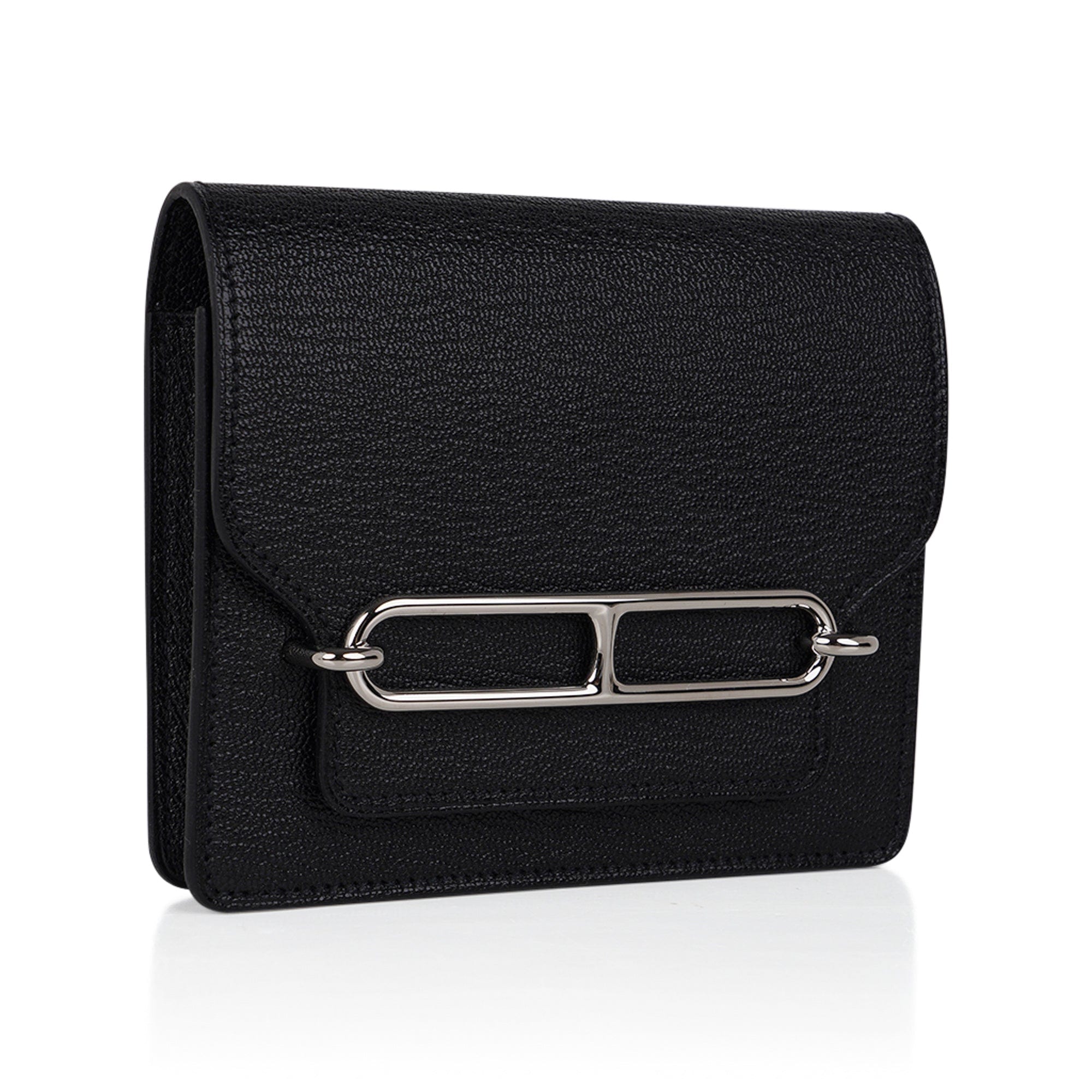 Roulis Slim Wallet Belt Bag Black Palladium Chevre