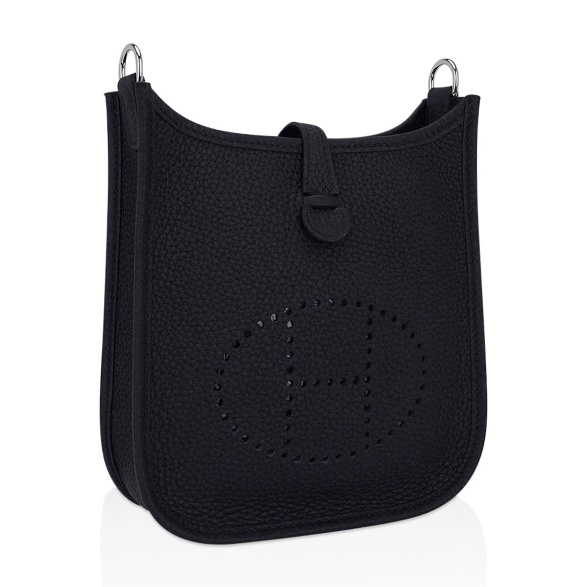 Mini Evelyne TPM Bag Black Clemence Leather Cavale Strap with Palladium Hardware