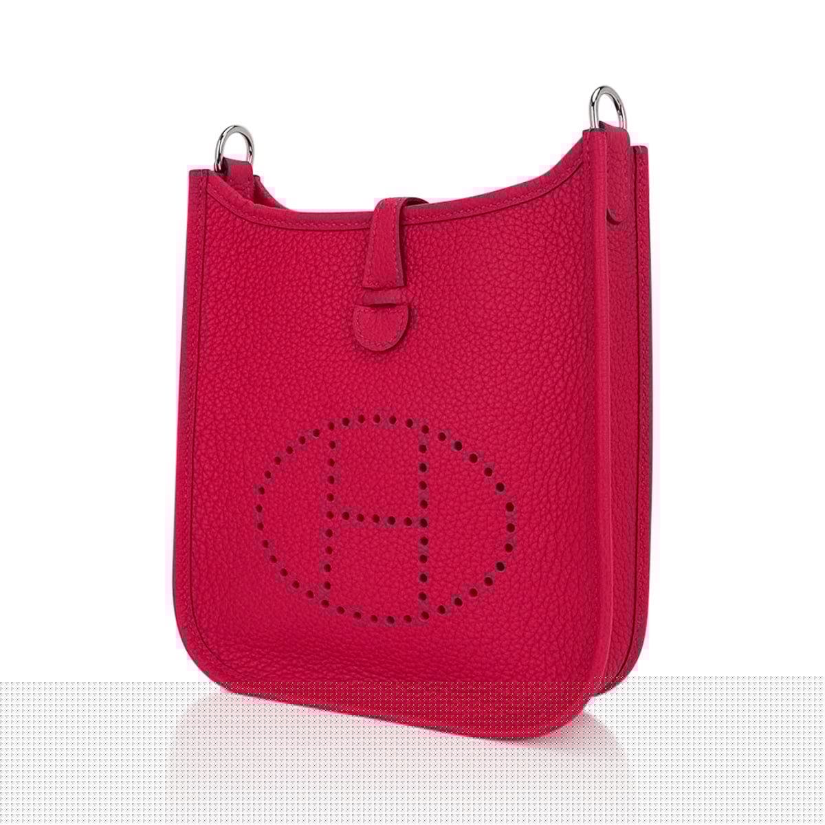 Mini Evelyne III TPM Bag Framboise Clemence Leather with Palladium Hardware