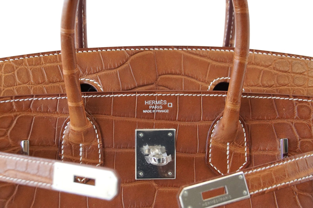 Birkin 30 Bag Fauve Barenia Matte Alligator Very Rare