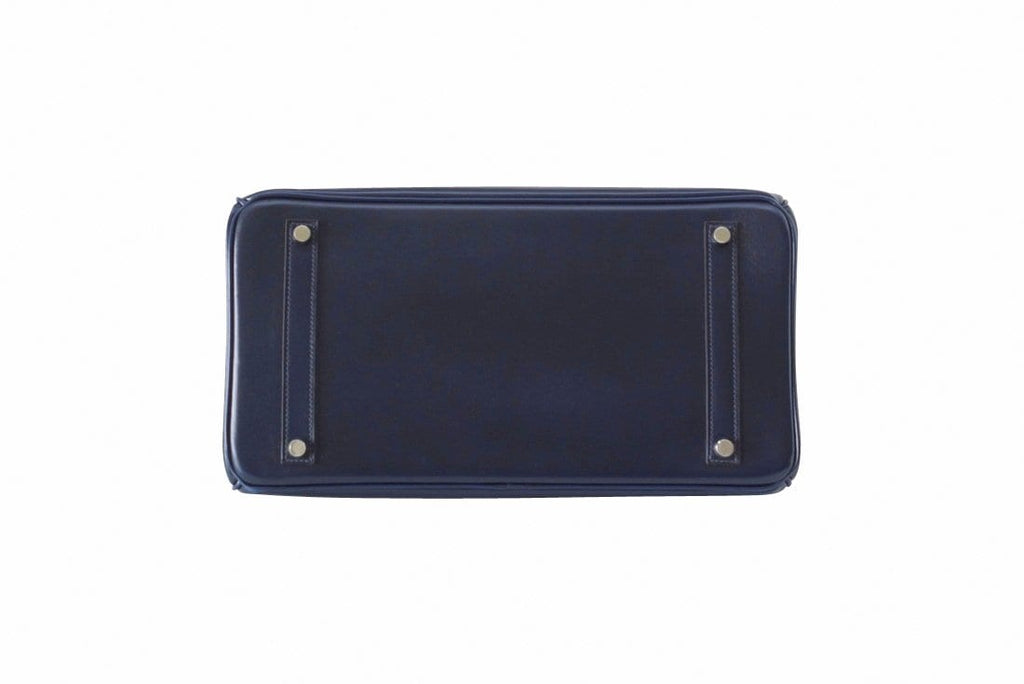Birkin 35 Bag (Bleu) Blue Marine Coveted Rare Box Leather Palladium