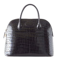Vintage 37 Bag Bolide  Black Porosus Crocodile Gold Hardware