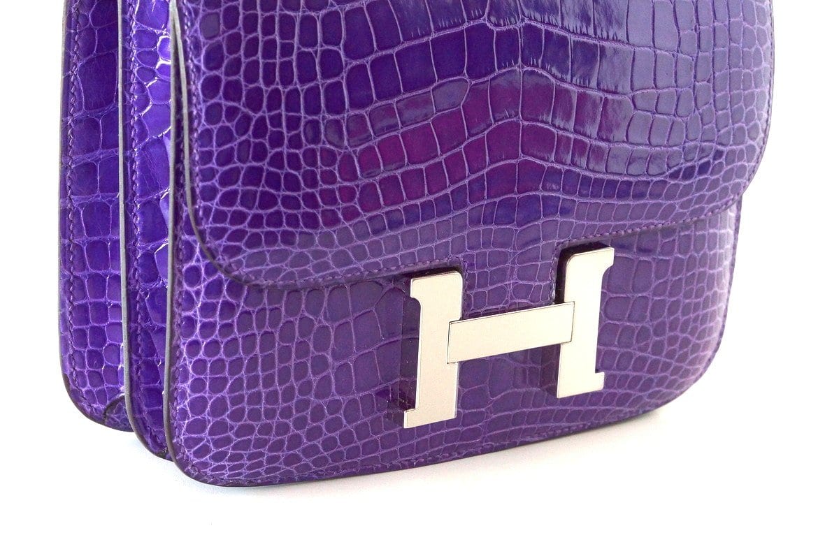 Constance 18 Bag Rare Ultra Violet Alligator Palladium