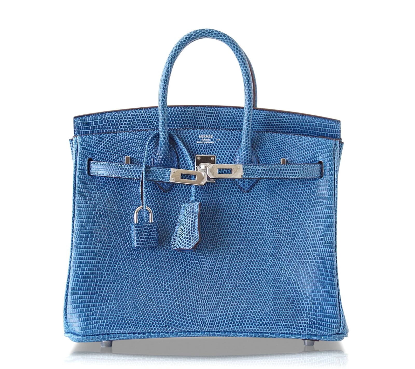 Birkin 25 Bag Mykonos Very Rare Lizard Palladium Hardware