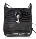 Vespa TPM Matte Black Crocodile Crossbody Shoulder Bag