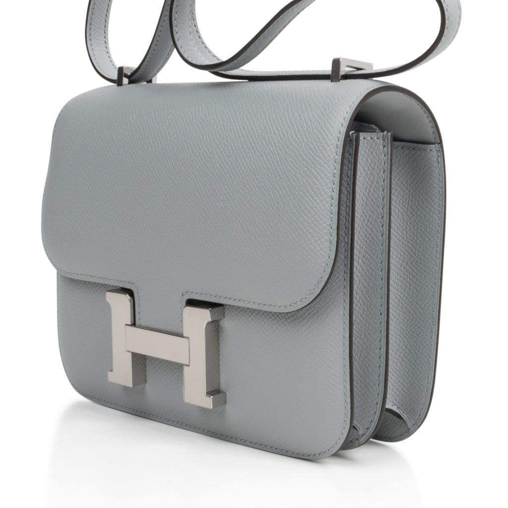 Constance 18 Bag Blue Glacier Epsom Palladium Hardware New