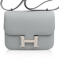 Constance 18 Bag Blue Glacier Epsom Palladium Hardware New