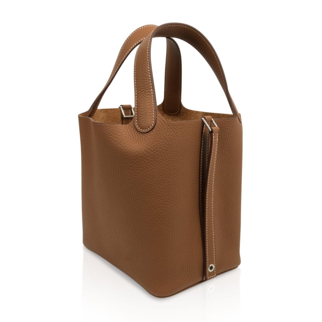 Picotin Lock 18 Bag Gold Clemence Tote Palladium Hardware