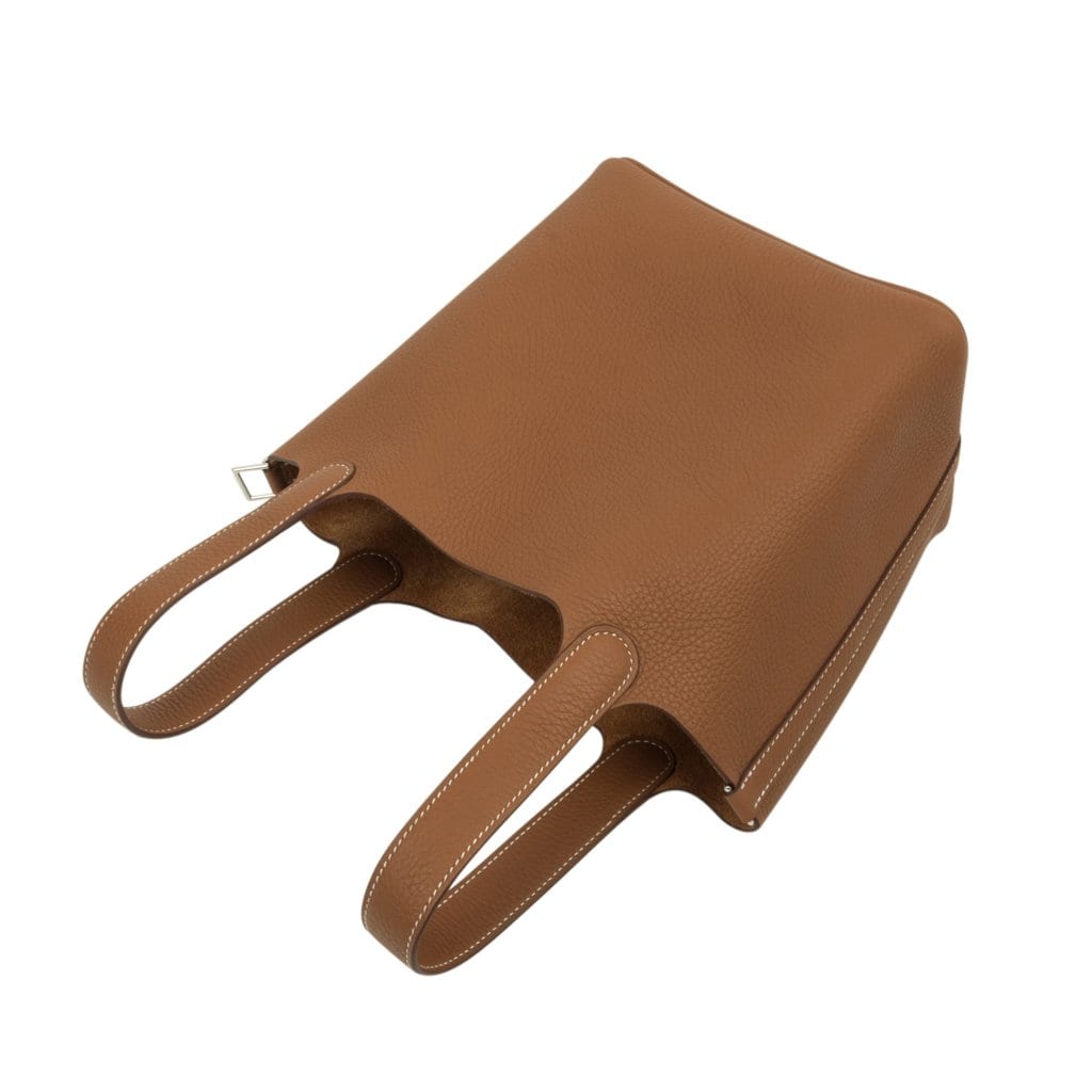Picotin Lock 18 Bag Gold Clemence Tote Palladium Hardware