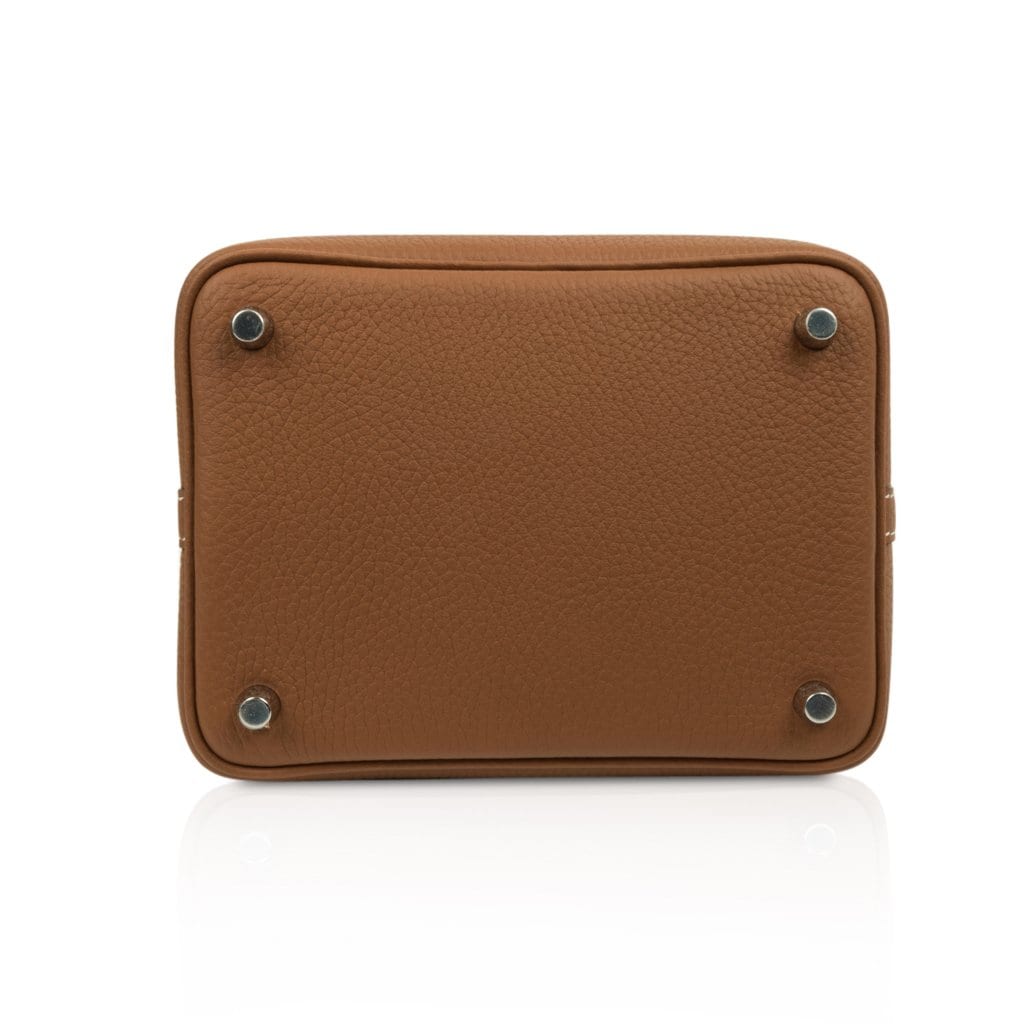 Picotin Lock 18 Bag Gold Clemence Tote Palladium Hardware