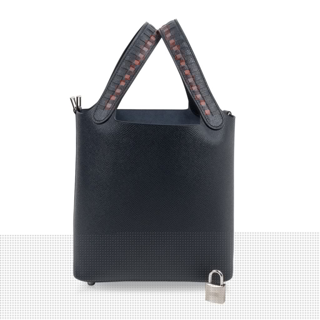 Picotin Lock 18 Tressage De Cuir PM Limited Edition Blue Indigo