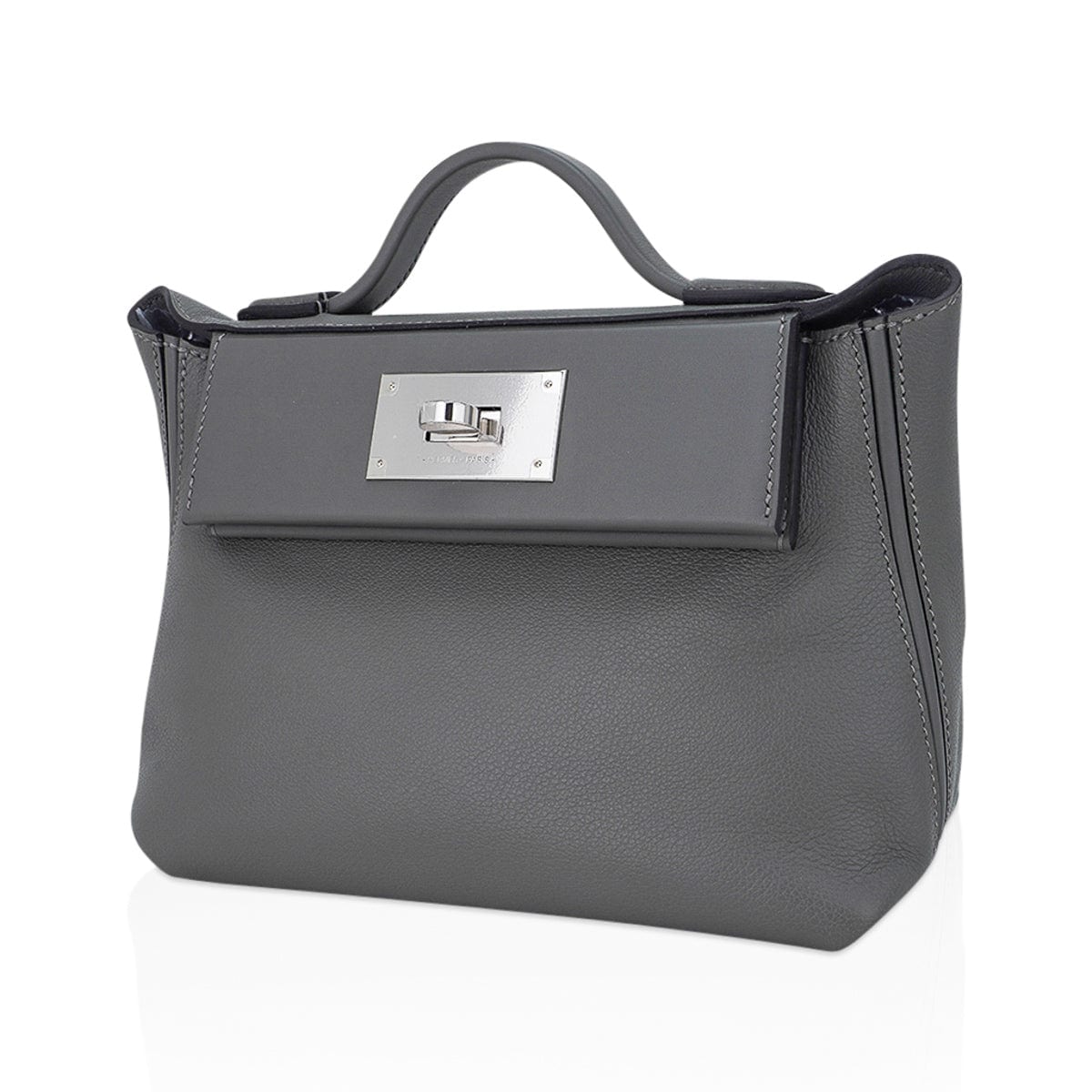 Mini 24/24 21 Bag Gris Meyer Evercolor & Swift Leather with Palladium Hardware