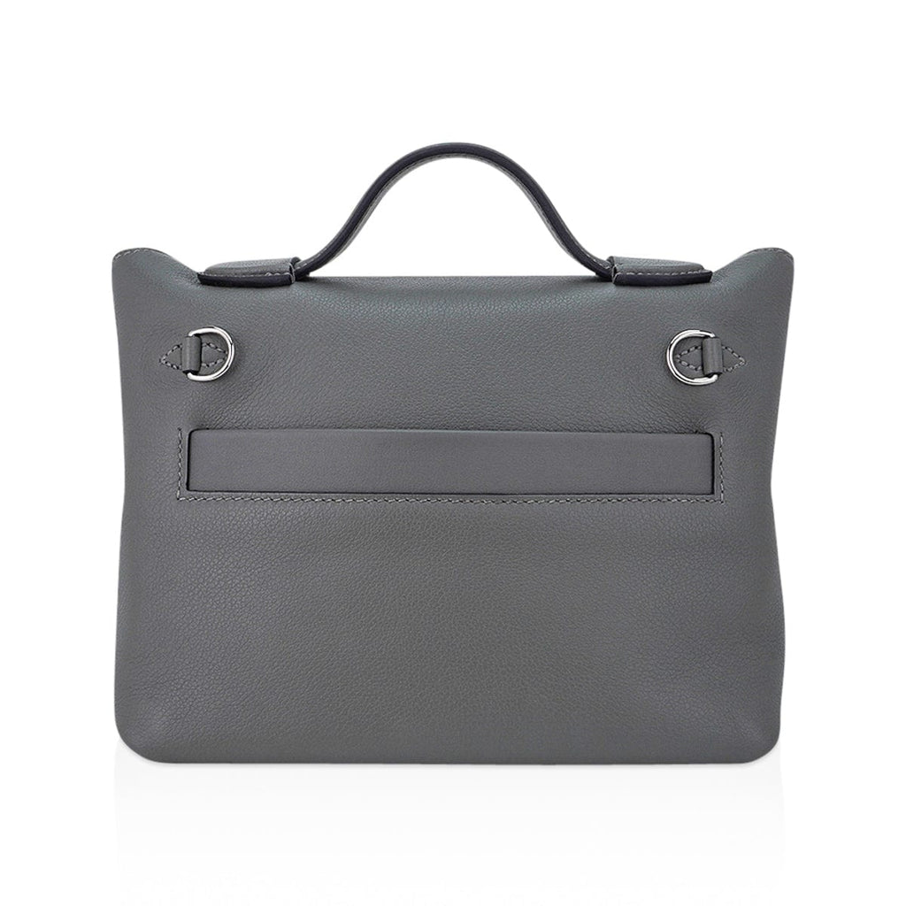 Mini 24/24 21 Bag Gris Meyer Evercolor & Swift Leather with Palladium Hardware