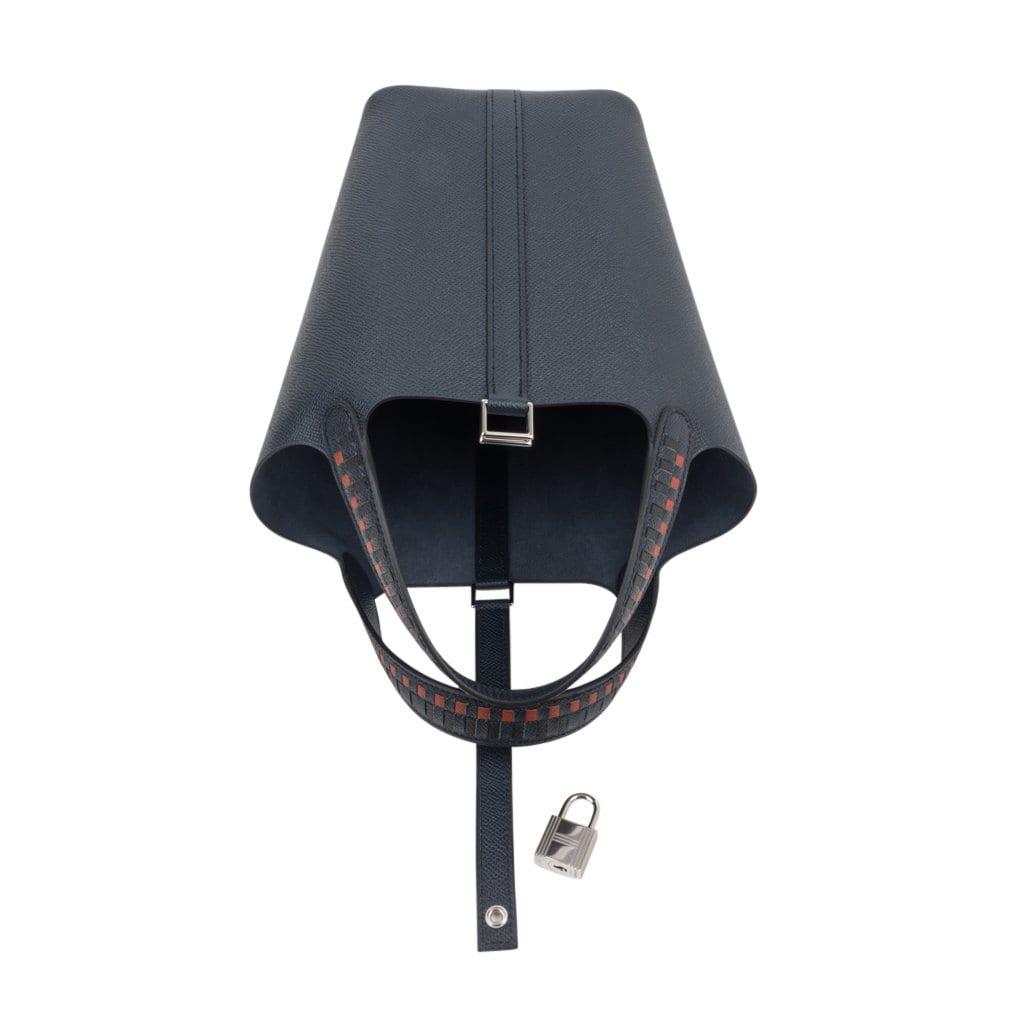 Picotin Lock 18 Tressage De Cuir PM Limited Edition Blue Indigo