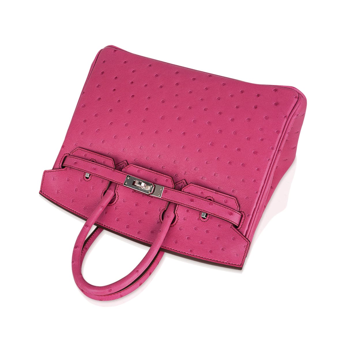 Birkin 25 Bag Fuchsia Ostrich with Palladium Hardware