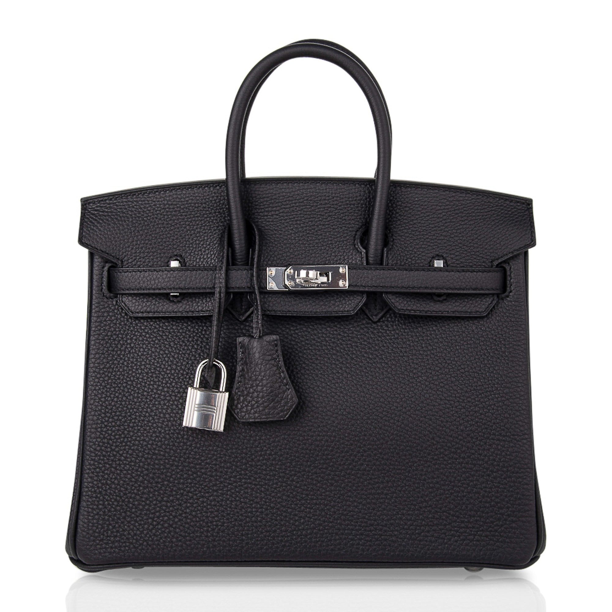 Birkin 25 Bag Black Palladium Hardware Togo Leather