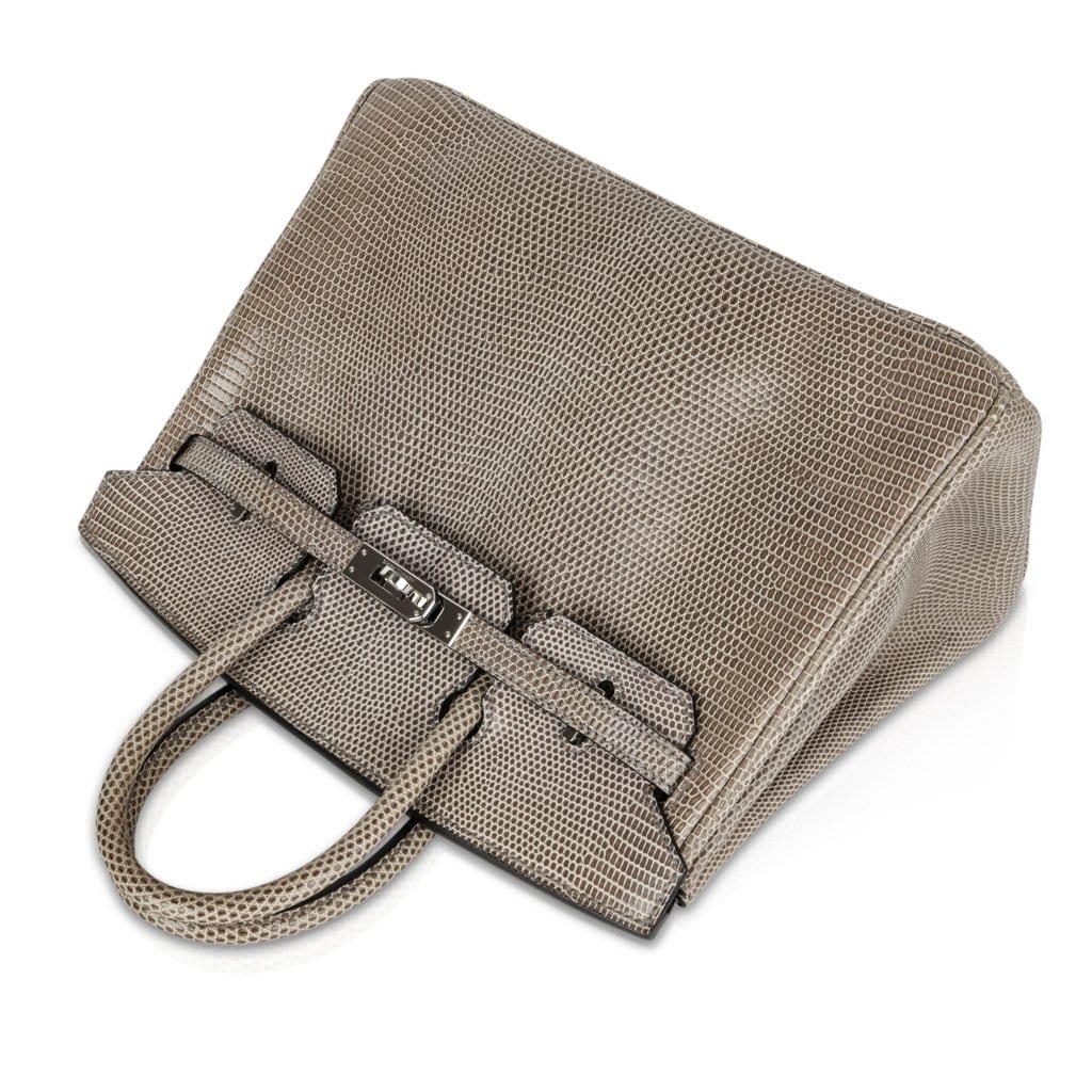 Birkin 25 Bag Gris Agate Lizard Palladium Hardware VERY Rare