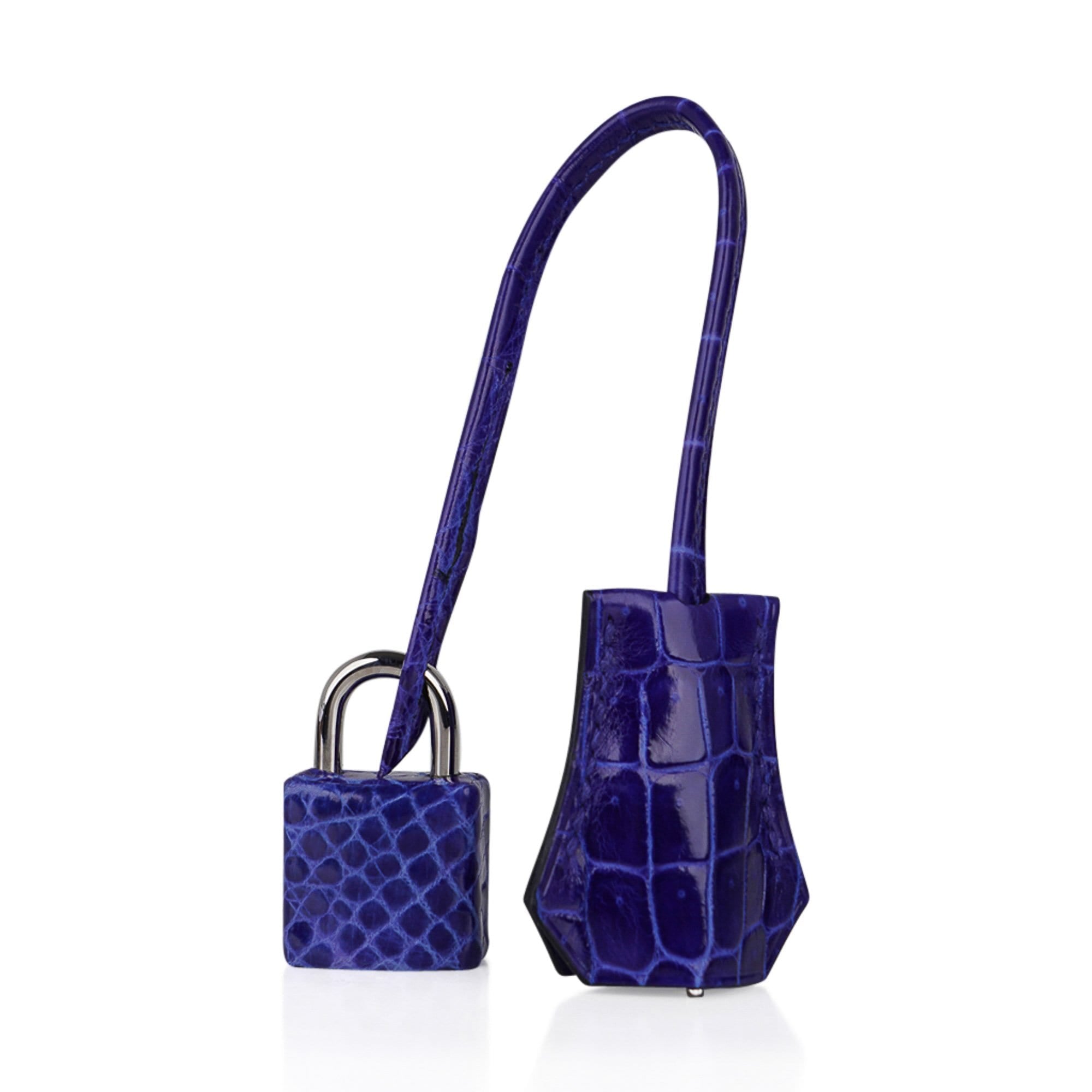 Birkin 25 Bag Blue Electric Crocodile Vivid Jewel Palladium Hardware